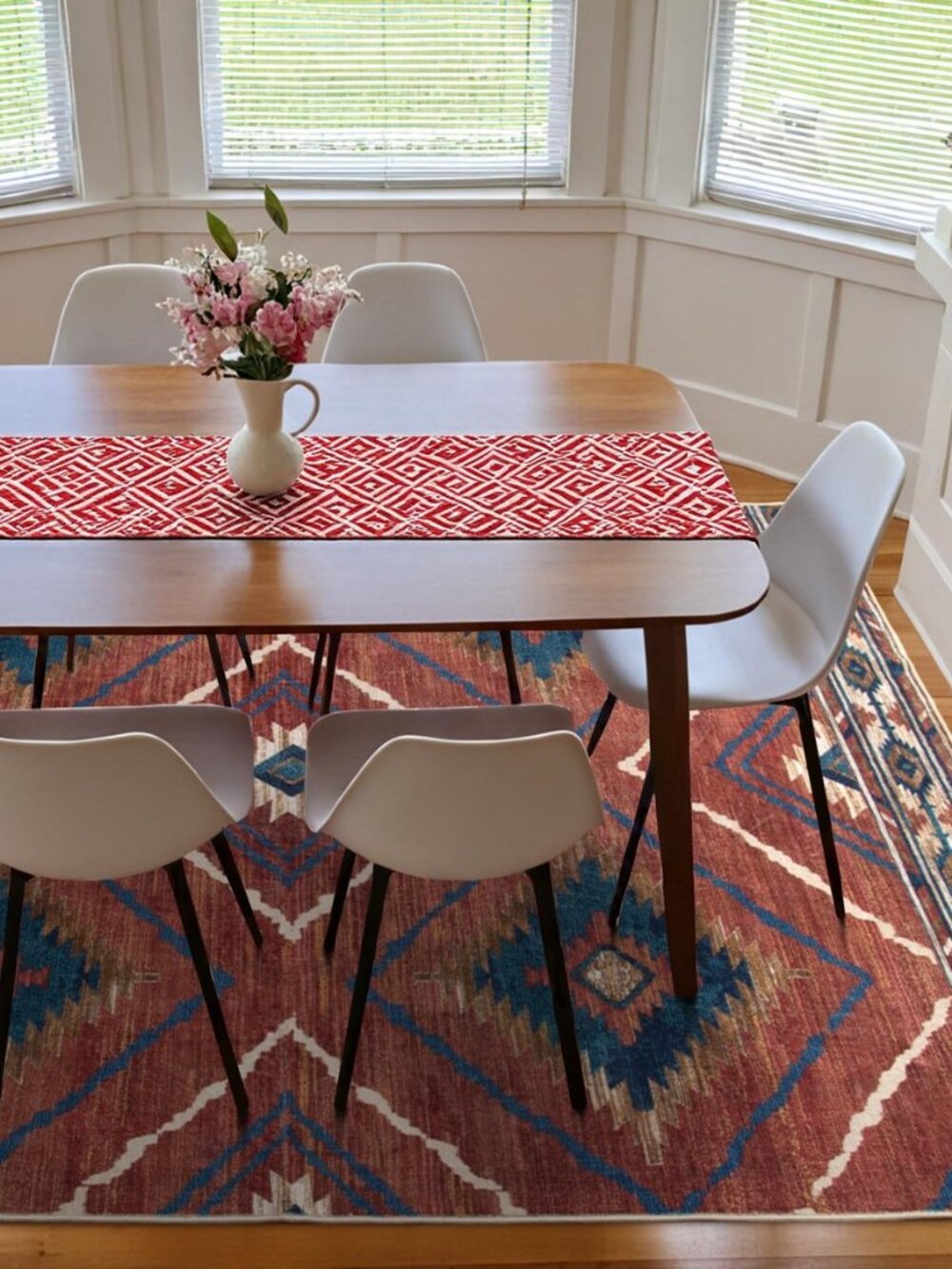 Area Rug 5x7 Rug Machine Washable Non-Slip Low Pile Print Pattern Western Rug - Picture 5 of 8